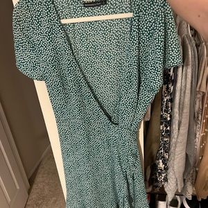 Green and white wrap dress from Abercrombie